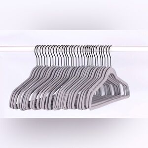 Set of Gray Velvet Hangers